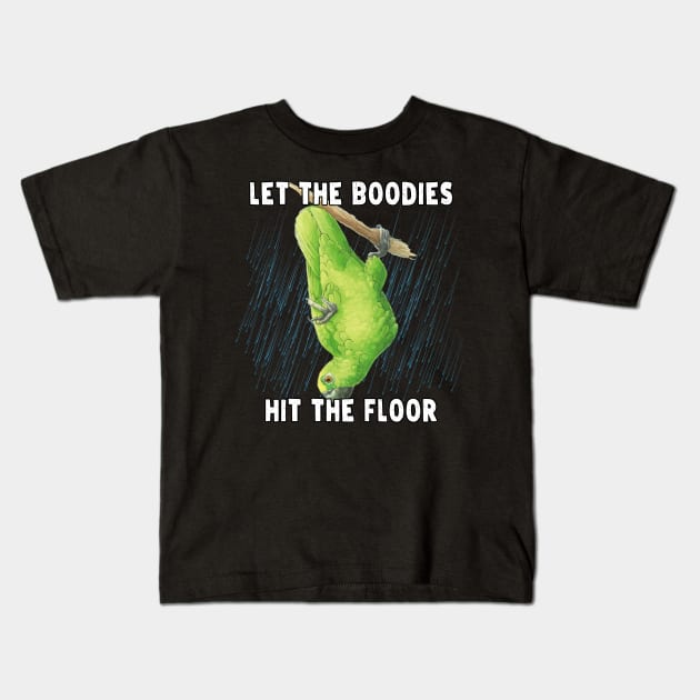Let The Bodies Hit The Floor - Funny And Cute Green Bird Kids T-Shirt by Pharaoh Shop